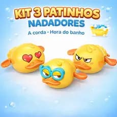 KIT 3 PATINHOS NADADORES A CORDA – HORA DO BANHO - NÃO USA PILHAS!