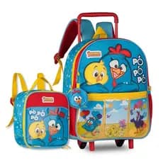 Kit Mochila de Rodinhas + Lancheira Galinha Pintadinha Infantil 13” Oficial