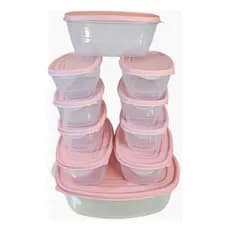 Kit 10 Potes Plásticos Transparentes com Tampa Organizadores de Alimentos Cozinha