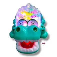 Brinquedo infantil crocodilo/jacaré bate e volta com som e luzes engrenagens