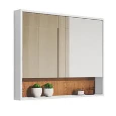 Armário Banheiro Superior Aéreo Eros 2 Portas Branco Nature
