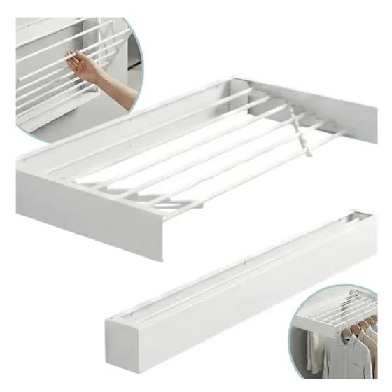 Varal Invisível Retrátil 70cm Com 5 Varetas, Varal Mágico