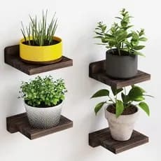 Prateleiras suspensas  pequenas , conjunto de 4 prateleiras de parede de 14 x 14 cm