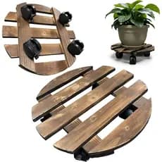 Suporte para plantas  para uso externo, com rodinhas, bandeja para plantas de 30 cm , 2 peças