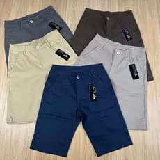 Bermuda Masculina Alfaiataria Sarja Esporte Fino Bolso Embutido com Lycra Tecido Premium Sport Fino