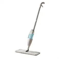 Mop Spray com Dispenser de 400 ml e Gatilho, Esfregão com Pano de Microfibra Reutilizável, Rotação 360°, Cabo inox