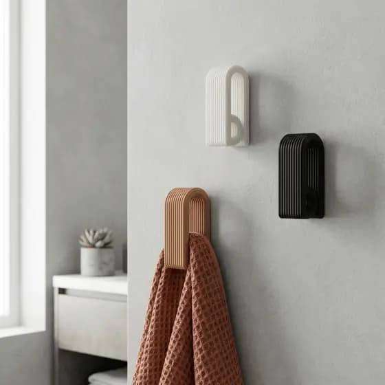 Kit Suporte de parede minimalista com design texturizado moderno para organização de toalhas
