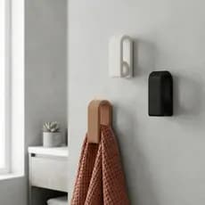 Kit Suporte de parede minimalista com design texturizado moderno para organização de toalhas