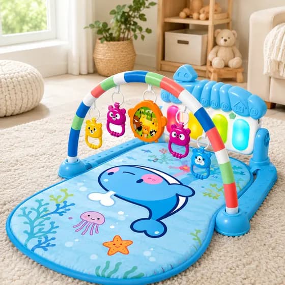 Tapete Infantil de Atividades Sensorial Para Bebê Musical Interativo LumiBaby Play Piano Educativo