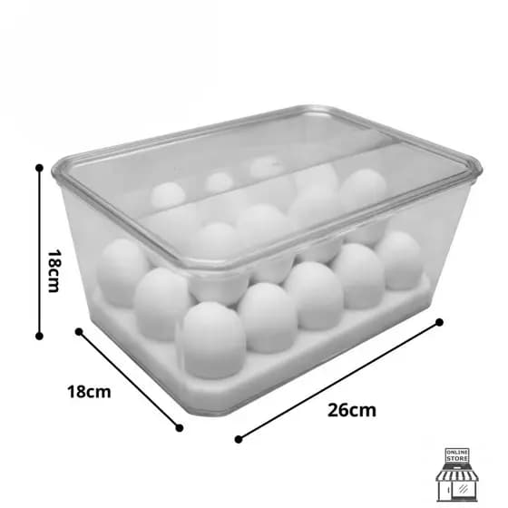 Porta Ovos 30un Organizador de Geladeira Com Tampa Cozinha Refrigerador Bandeja Acrílico Organizador