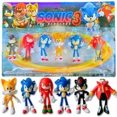 Kit Sonic Bonecos Amigos Shadow Tails Knucles Eggman Figure