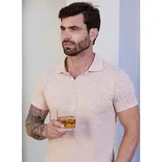 Camisa Polo Masculina Tricô Premium Elegante Confortável Casual Luxo Tricotada