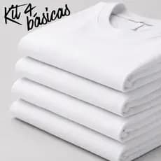 Kit 4 Camisetas Masculinas Lisas – Cores Neutras Essenciais