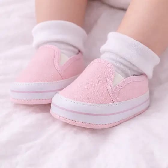 Tênis Bebê Slip On Rosa Infantil | Leve, Macio e Confortável | Fácil de Calçar | Ideal para os Primeiros Passos | Numera