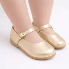 Sapatilha Infantil Feminina Sapatinho Rosa e Dourado Super Macio Confortável N° 19 AO 27