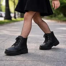 Bota Coturno Infaantl Feminino Tratorada Cano Curto Confortável N° 25 ao 34