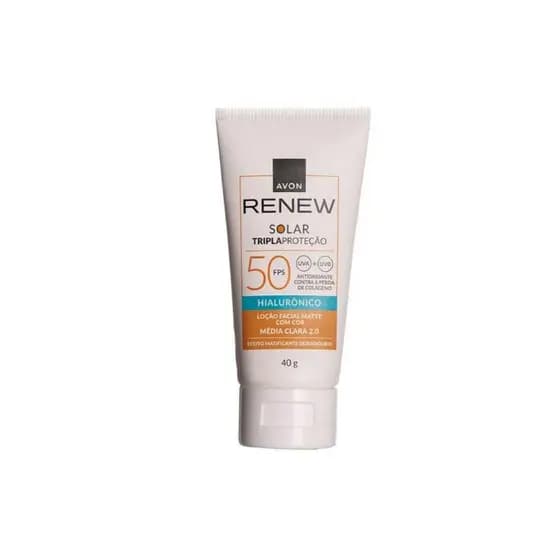 protetor solar FPS 50 com cor 2.0 media clara 40g avon renew