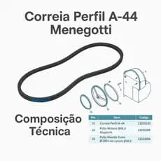 Correia Em V A-44 Original  Menegotti Para Betoneira 400L - 22010120