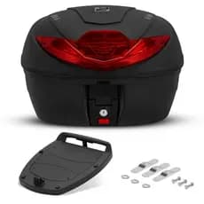 Baú Bauleto Moto Traseiro 35 Litros Smart Box 4 Universal Preto Lente Fumê/Vermelho - Pro Tork