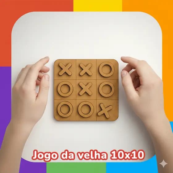 KIT 20 Jogos da Velha - Tabuleiro Jogo Brinquedo Presente - MDF Cru
