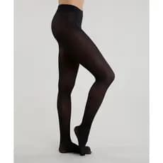 Meia Calça Fio 40 Preta com Elastano Meia Grossa