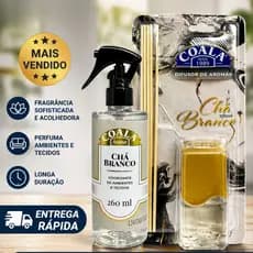 Kit Coala Odorizante Ambientes e Tecidos + Difusor de Aromas Chá Branco 100ml