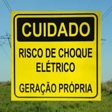 Placa De Aviso Risco De Choque Geração Própria Energia Solar Segurança