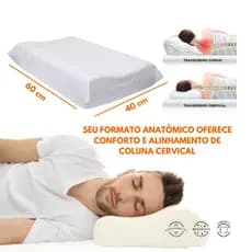 Travesseiro CERVICAL ORTOÉDICO TERAPÊUTICO Pillow MAGNETICO com Infravermelho Espuma TNT