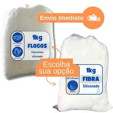 1kg de Fibra Siliconada ou Flocos de Poliuretano Brasoft - Preencha suas Almofadas e Travesseiros com Conforto Absoluto