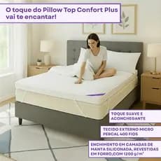 Pillow Top Cama Confort Plus 10cm Altura 1200g/m² Protetor Colchão Lavável Em Máquina 400 Fios Cama Queem 158x200x10xm
