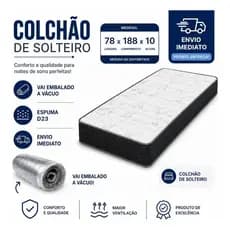 Colchão Semi-ortopédico Solteiro 78x188x10 Espuma Firme