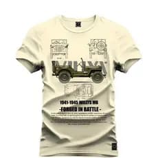 camiseta willys MB jeep 1941 verde militar blusa estampada manhã 30.1 100% algodao