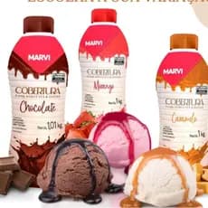 Cobertura Líquida para Sorvete Marvi C/ 1 KG Diversos Sabores