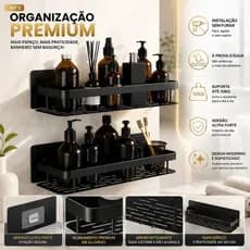 Kit 2 Suporte Porta Shampoo Banheiro Sem Furar