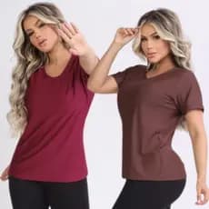 kit 2 camiseta feminina academia esporte dray fit furadinha camiseta de treino leve anti suor