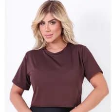 Cropped Feminino Dry Fit Furadinho Anti-Suor e Anti-Odor Liso Academia Corrida