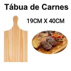 Tabua de Carne Rústica Madeira Pinus Servir Frios, Petiscos e Churrasco