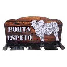 Porta Espeto de Parede Suporte para 7 Espetos Madeira MDF