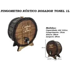 Pingometro Rústico para Cachaça Barril dosador de Pinga 1L