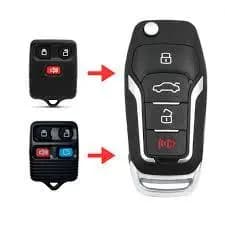 Chave Canivete para Alarme Original Ford Adaptação Ka Fiesta Ranger Eco Sport 3 e 4 Botões Modelo Novo 315mhz
