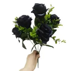 Buquê Rosa Preto Artificial Casa Decoração P/casamento 40cm
