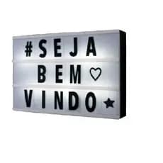 Luminária Cinema Light Box Led A5 96 Letras Números Ícones
