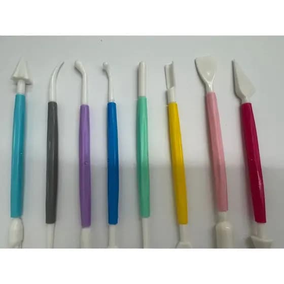 Kit Estecas Modeladoras Boleador 8 Peças Biscuit Pasta Americana Confeitaria