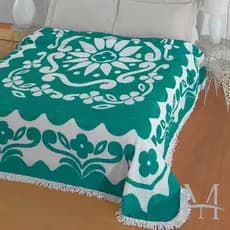 Colcha Chenille Jolitex Casal FLÓRIDA Com Franja 2,20x2,40m Verde