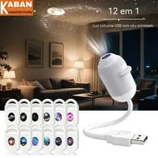 12 Pçs USB Céu Estrelado Projetor Luz Led Galáxia Ambiente Noite Lâmpada Para Interior Do Carro Quarto Decoração Românti