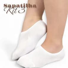 Kit 3 Meias Sapatilha Feminina 35-40 Algodão Cotton Kit Meia Curta Cano Curto Invisível