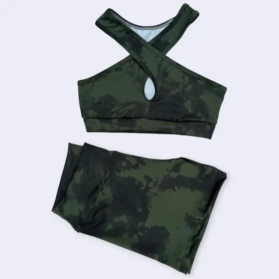 Conjunto De Academia Feminino Short E Top Fitness Suplex