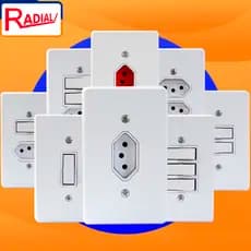 Tomadas e Interruptores Simples Radial 4X2 10A/20A Linha Gelo C/ Embalagem Bivolt