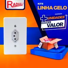 KITs Tomadas e Interruptores Simples Radial 4X2 10A/20A Gelo C/ Embalagem Bivolt - Monte o seu KIT