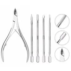KIT Manicure Alicate Aço Inox + Espátulas Antiderrapante Alta qualidade